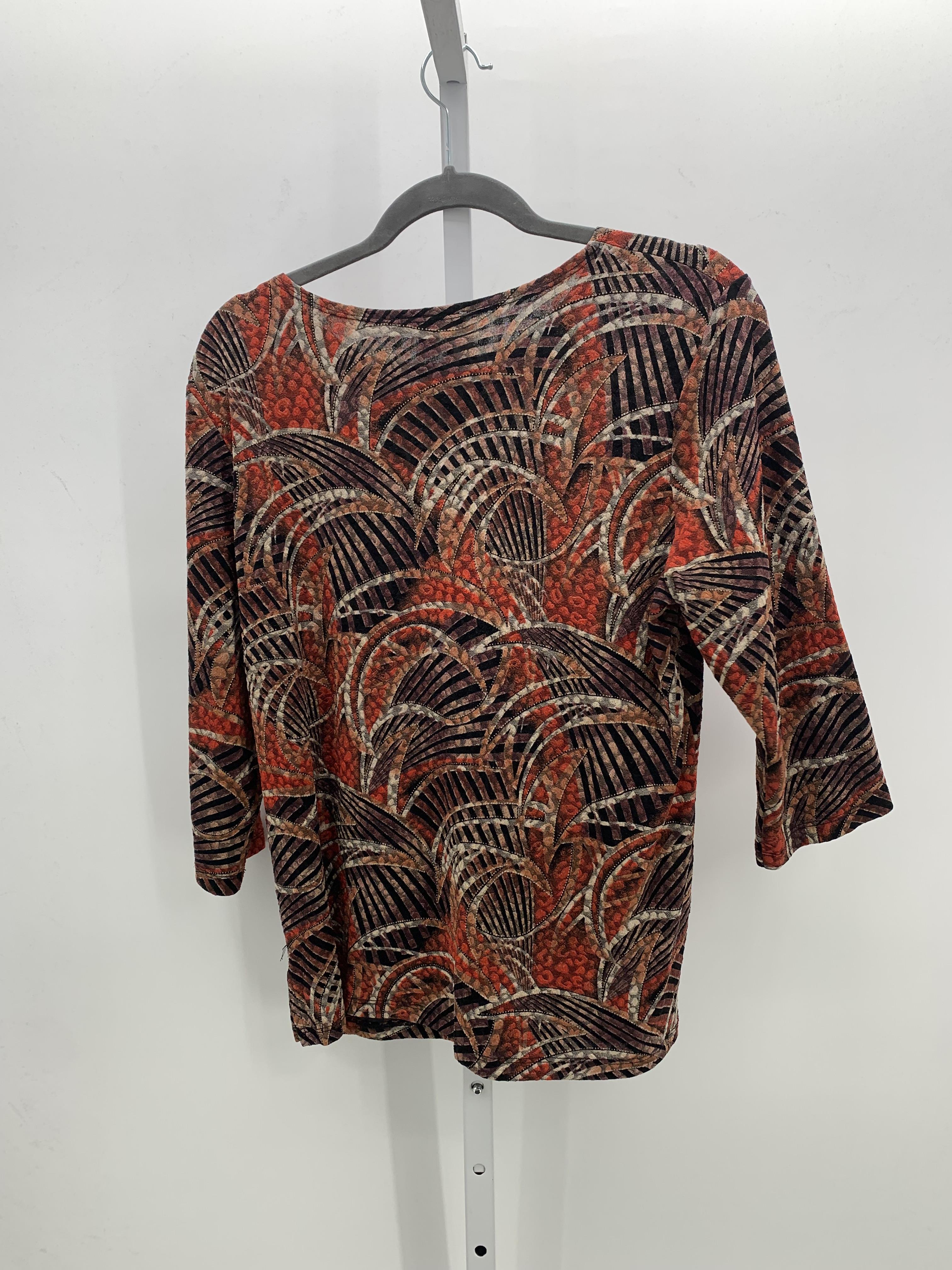 JM Collection Size Large Petite Petite 3/4 Sleeve Shirt