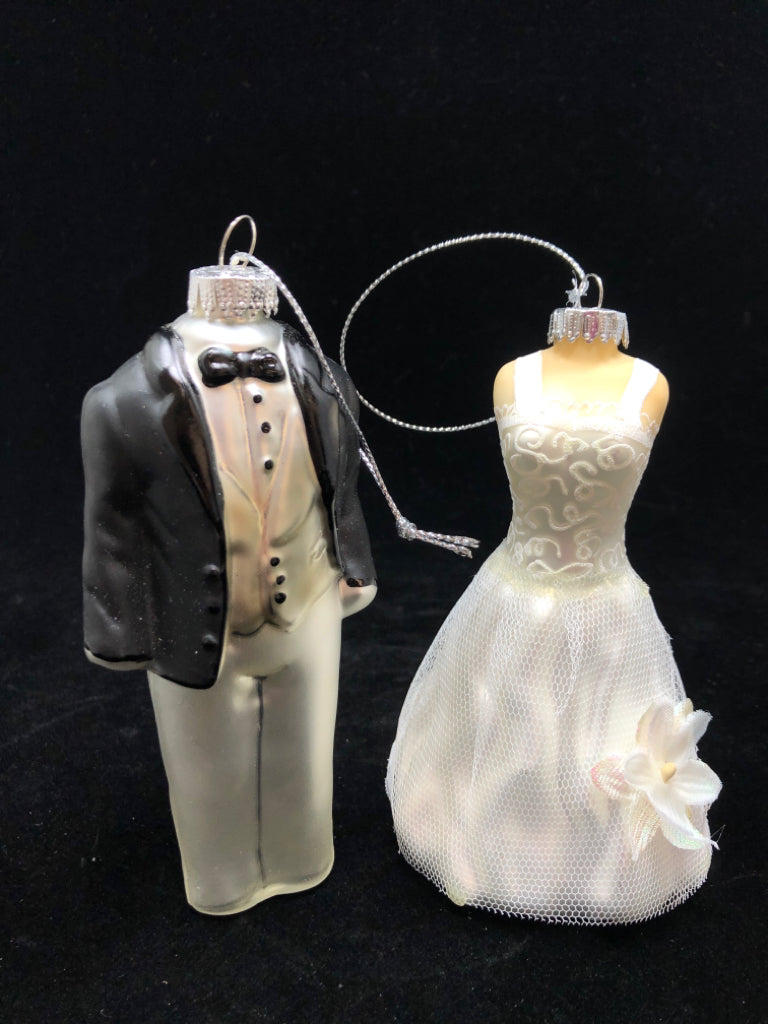 2-BRIDE & GROOM ORNAMENTS.
