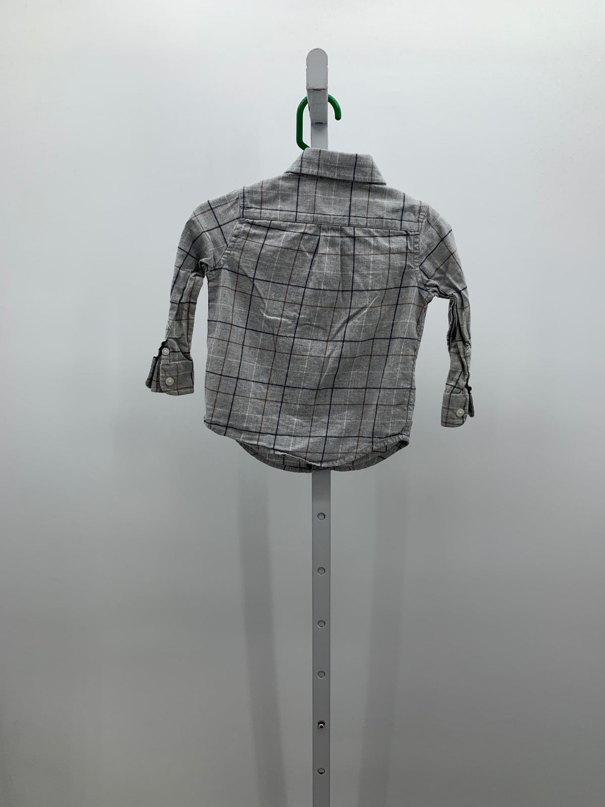 BROWN BLUE PLAID BTN DOWN