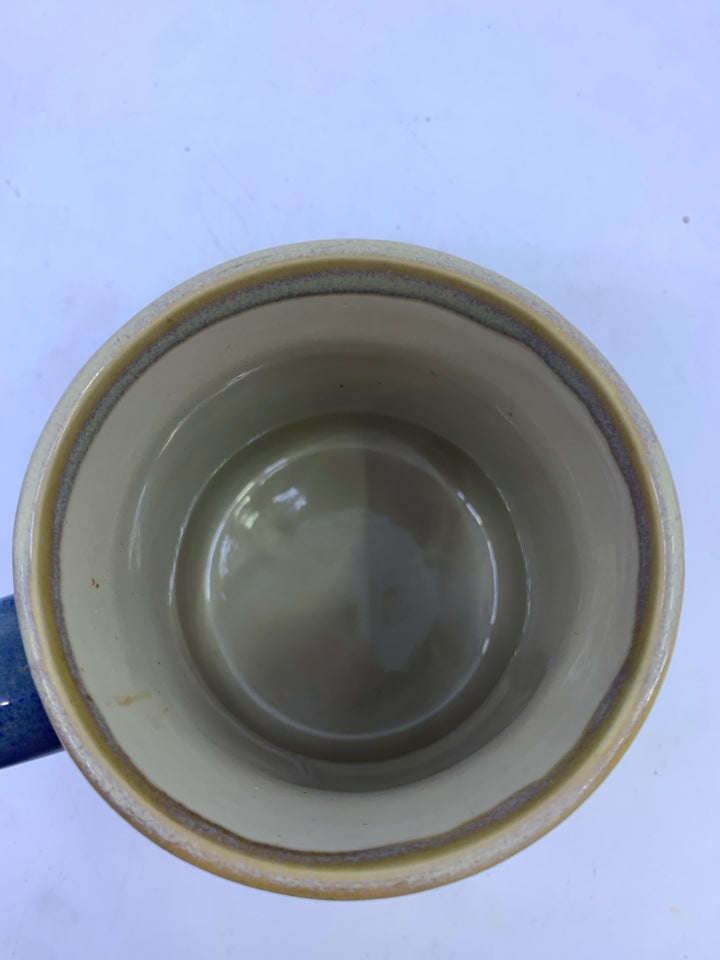 HARLEY DUDE BLUE POTTERY MUG.