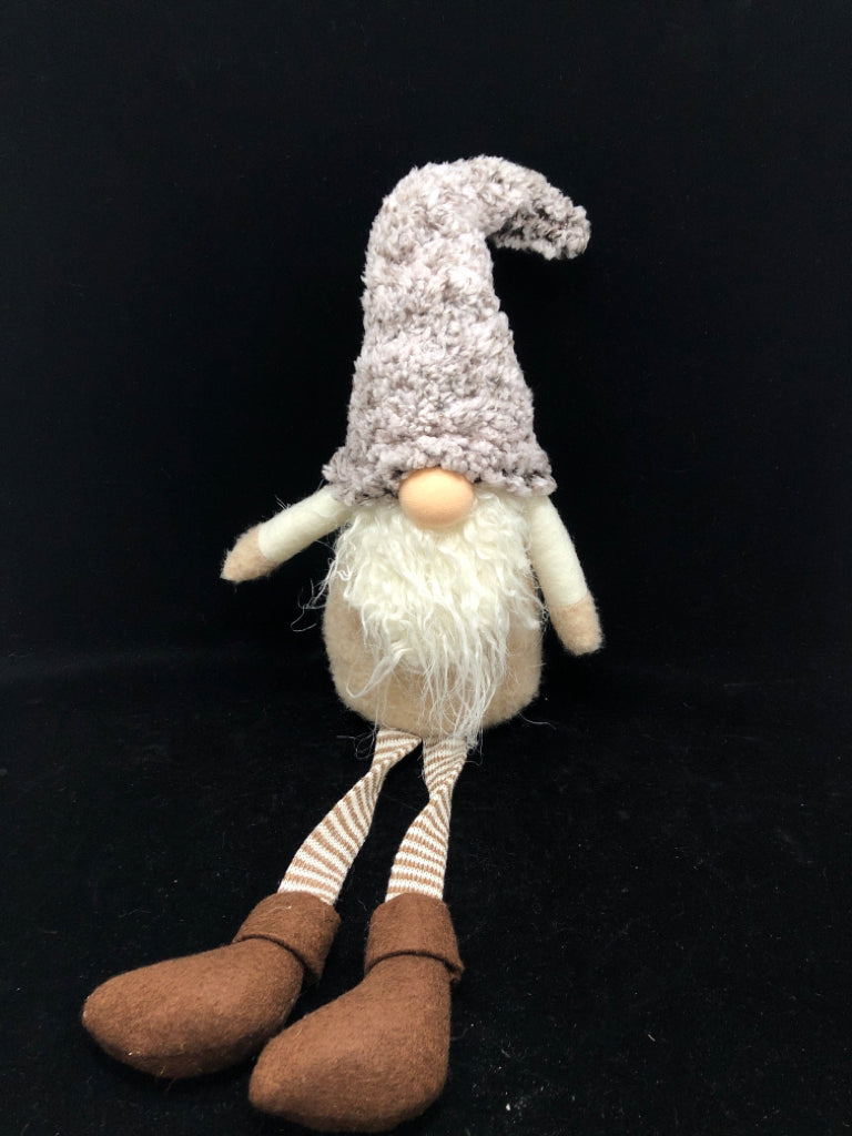 WEIGHTED GNOME W/ STRIPED LEGS SHELF SIT.