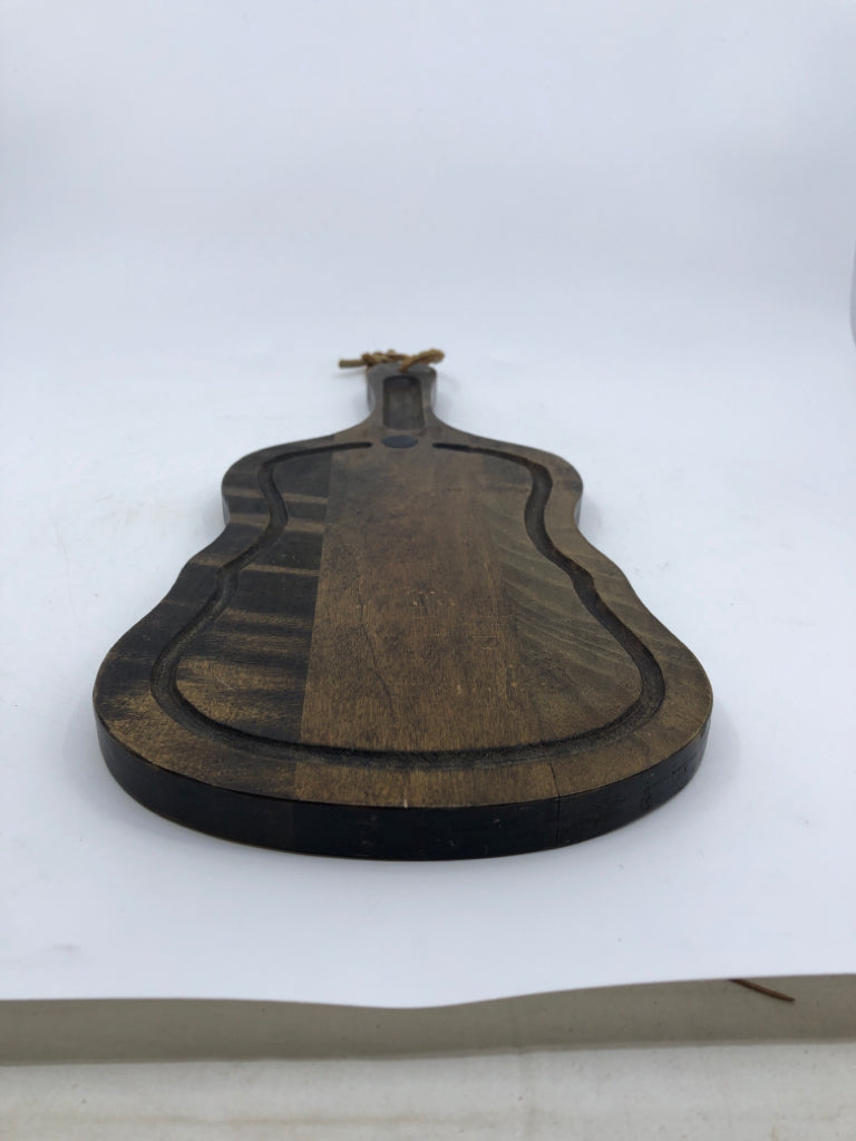 DARK WOOD GUITAR CHEESE/ SERVING BOARD.
