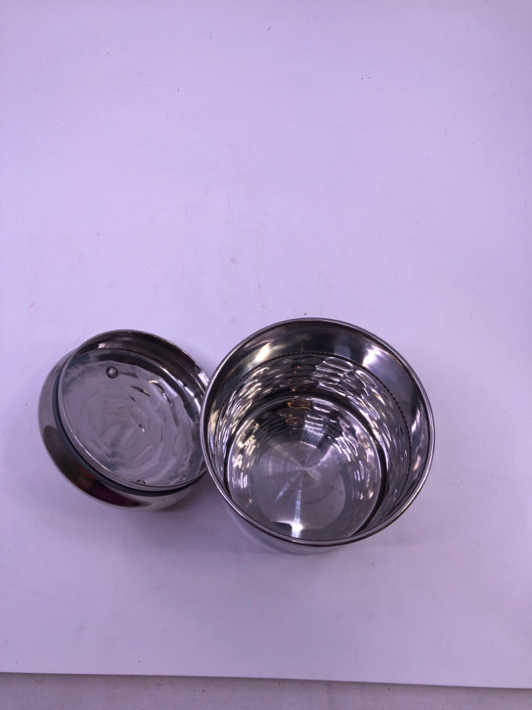 METAL DIMPLED CANISTER.