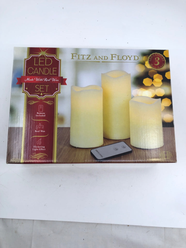 NIP 3 LED CANDLES FITZ & FLOYD.
