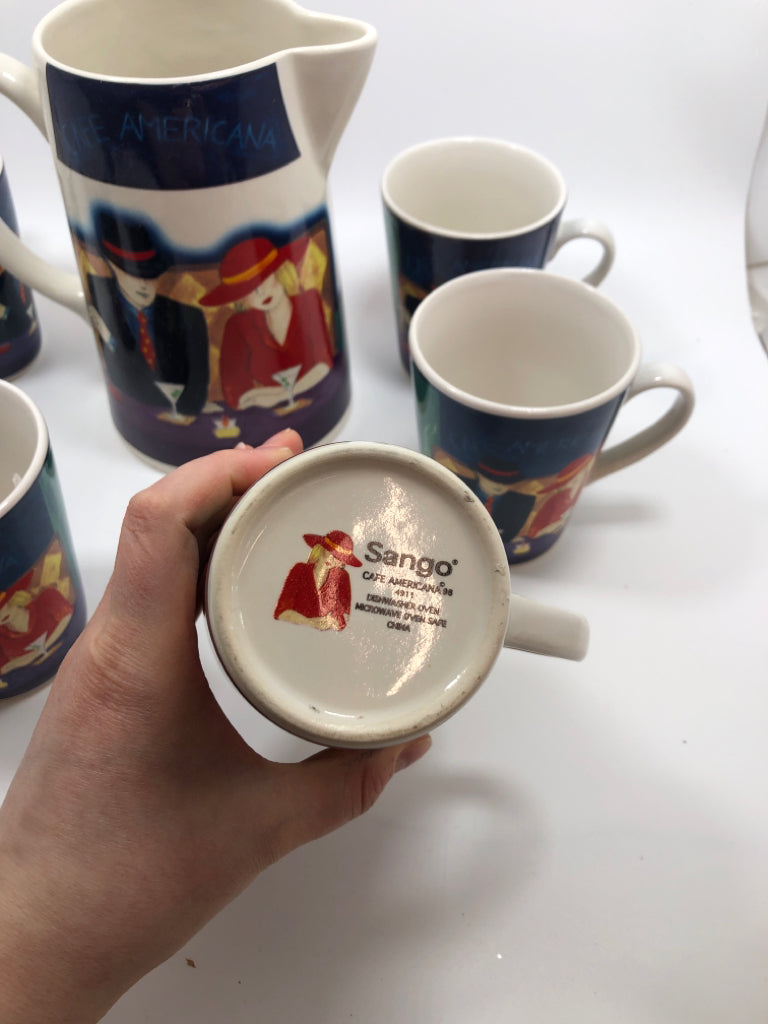 7PC CAFE AMERICANA DRINK SET.