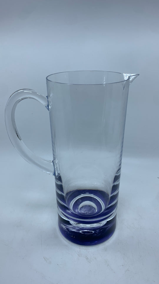 CLEAR BLUE RESIN PITCHER.