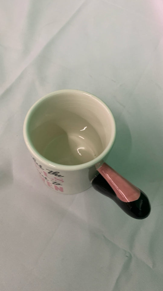 THE HIGHER THE HEELS MUG.