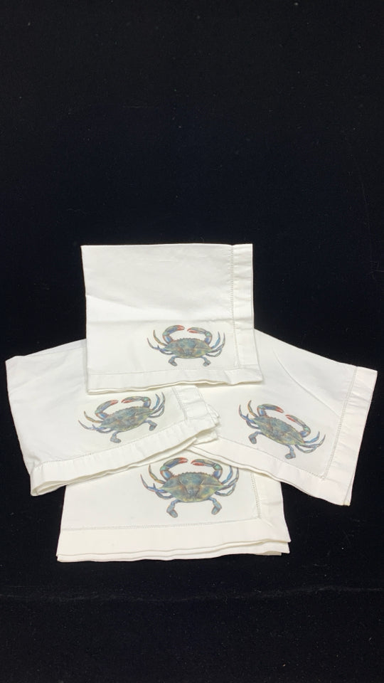 4 BLUE CRAB NAPKINS.