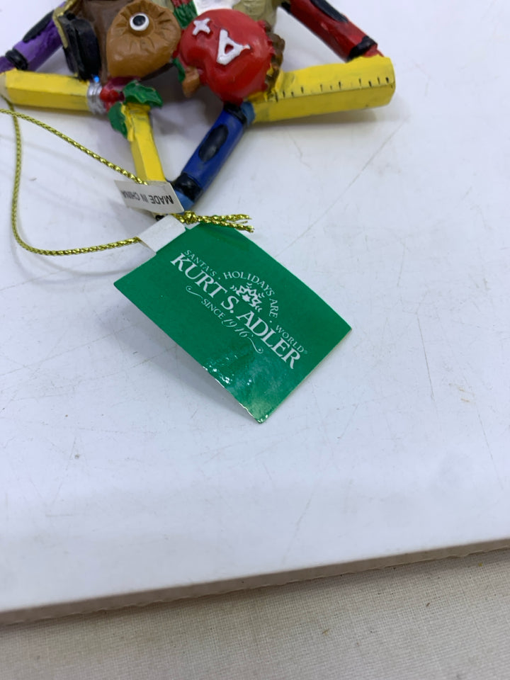 OWL GRAD STAR CRAYON/PENCILS ORNAMENT.