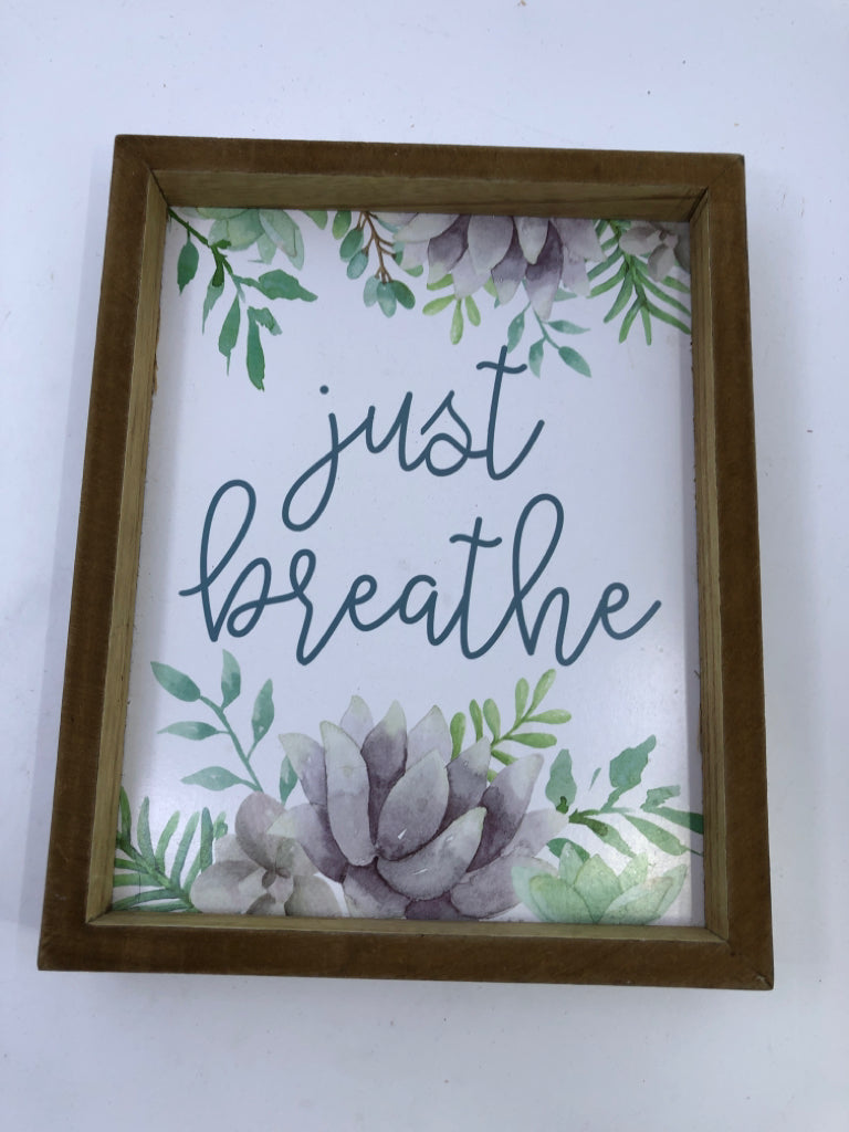 JUST BREATH SUCCULENT WALL DECOR.
