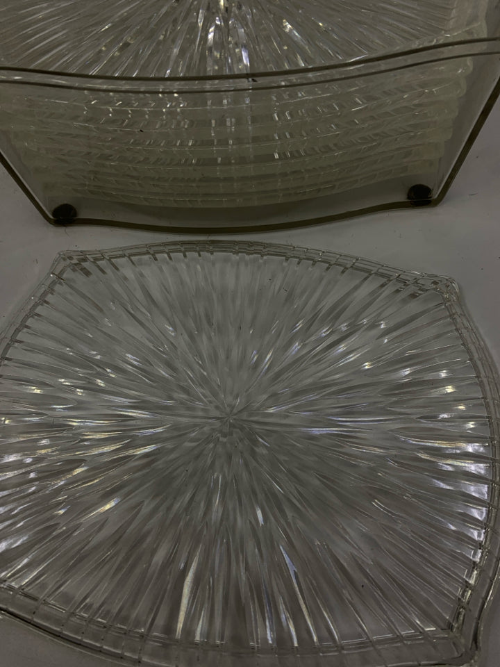 9 PIECE SERVICE SET -8 PLATES, AND CASE.