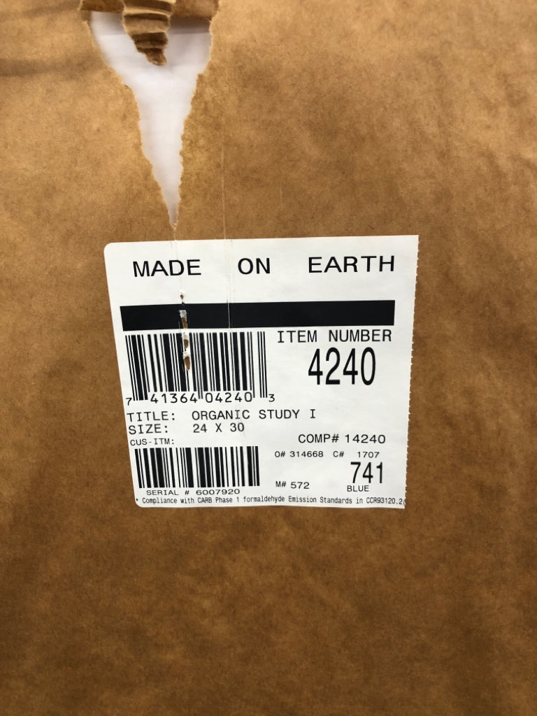 ABSTRACT COLORFUL WALL ART IN GREY FRAME.