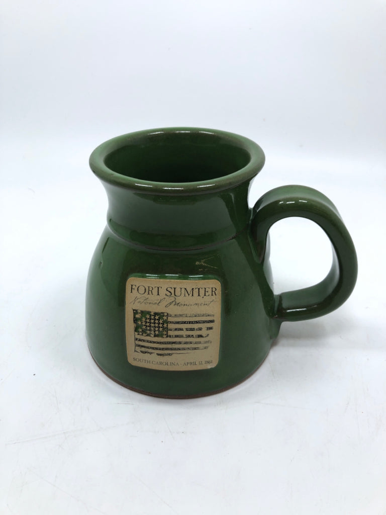 FORT SUMTER GREEN MUG.