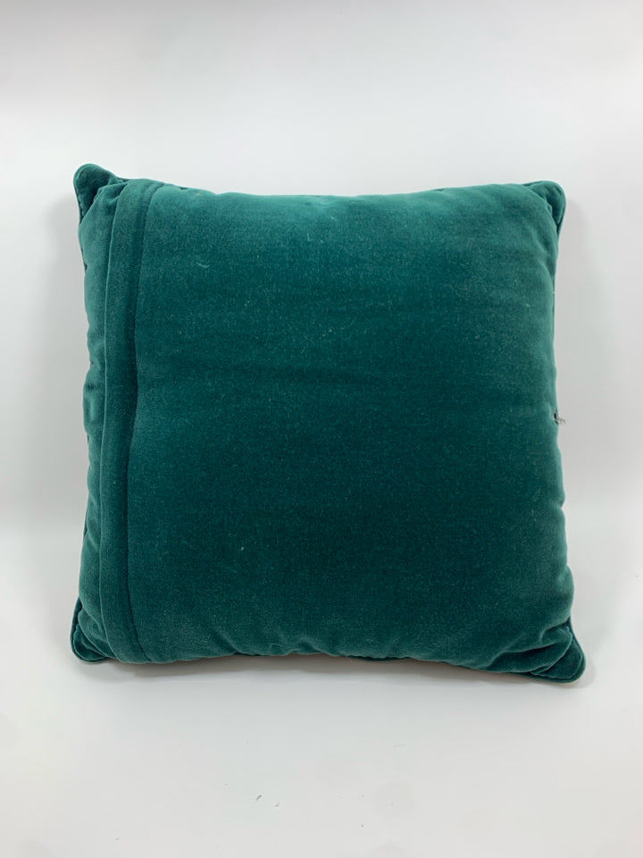 NEEDLE POINT FLORAL ACCENT PILLOW.
