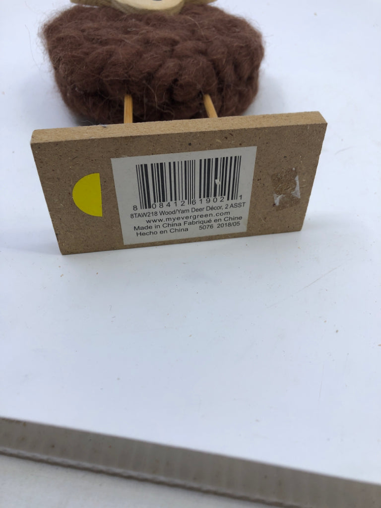 BROWN SHEEP ON WOOD STAND DECOR.