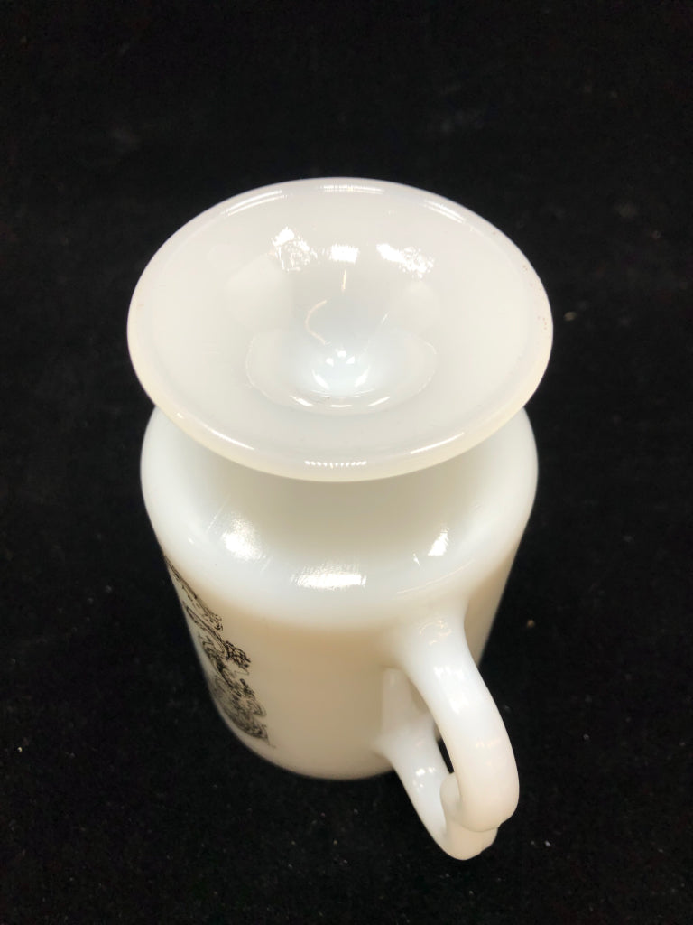 VTG MILK GLASS CHERUB LOVERS CUP.