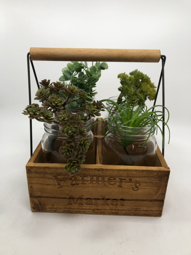 FARMERS MARKET FAUX SUCCULENT CADDY.