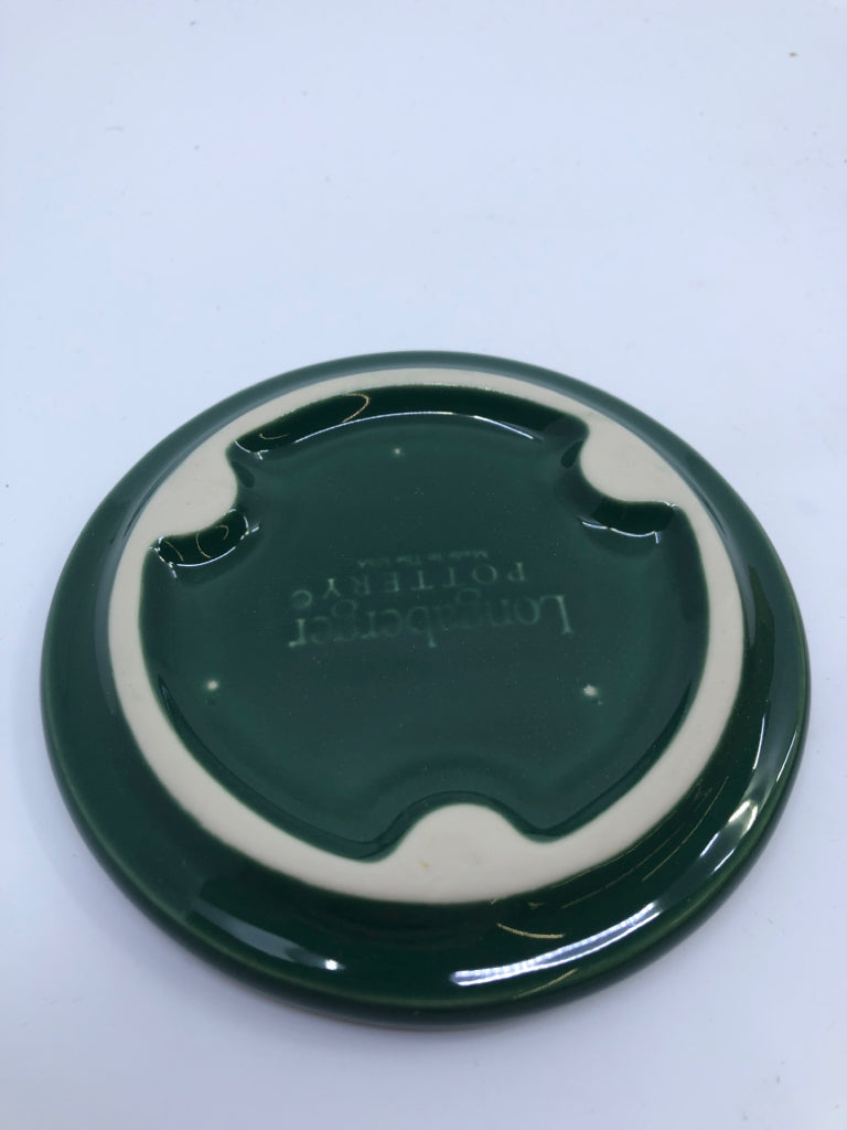 NIB COASTER LID GREEN LONGABERGER