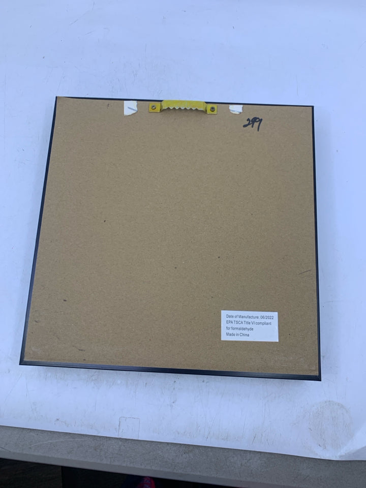 CABIN IN THE MOUNTAINS IN BLACK FRAME.