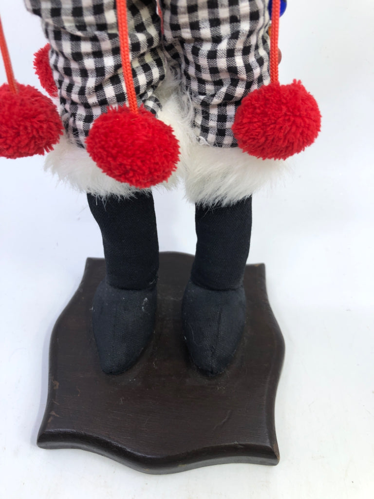 FOLK ART SANTA ON BASE- WITH TOY SACK.