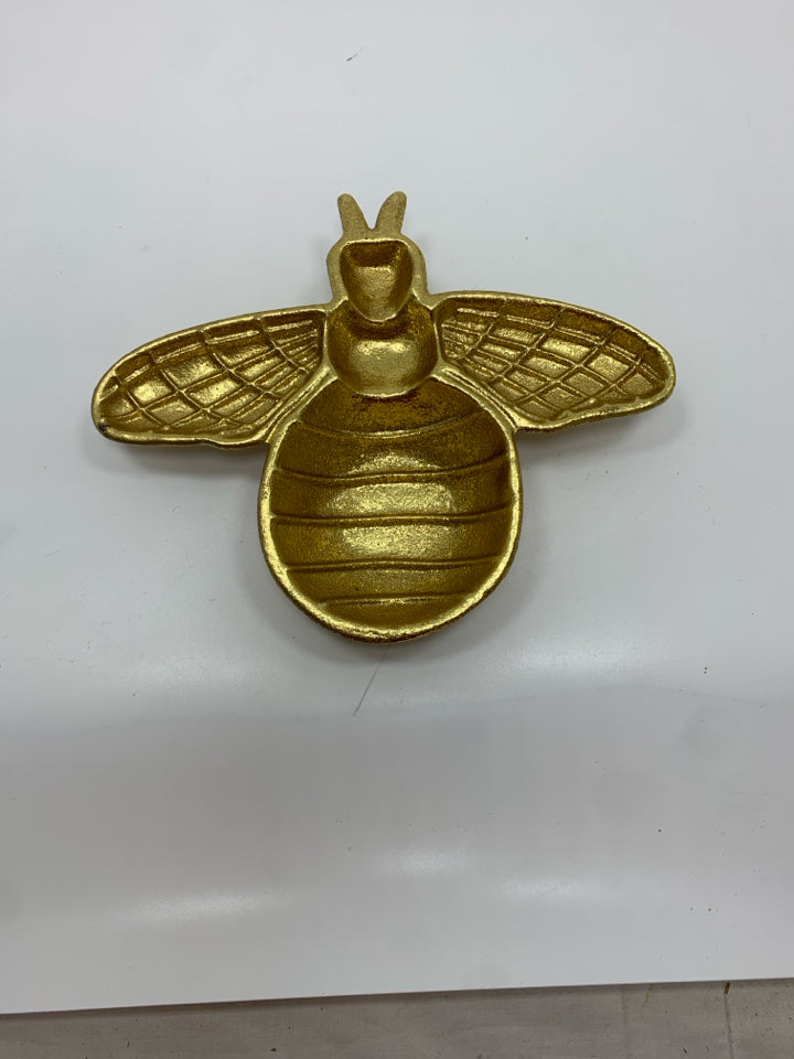 GOLD METAL BUMBLE BEE DISH.