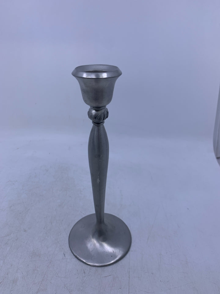 PEWTER TAPERED CANDLE HOLDER FOOTED.