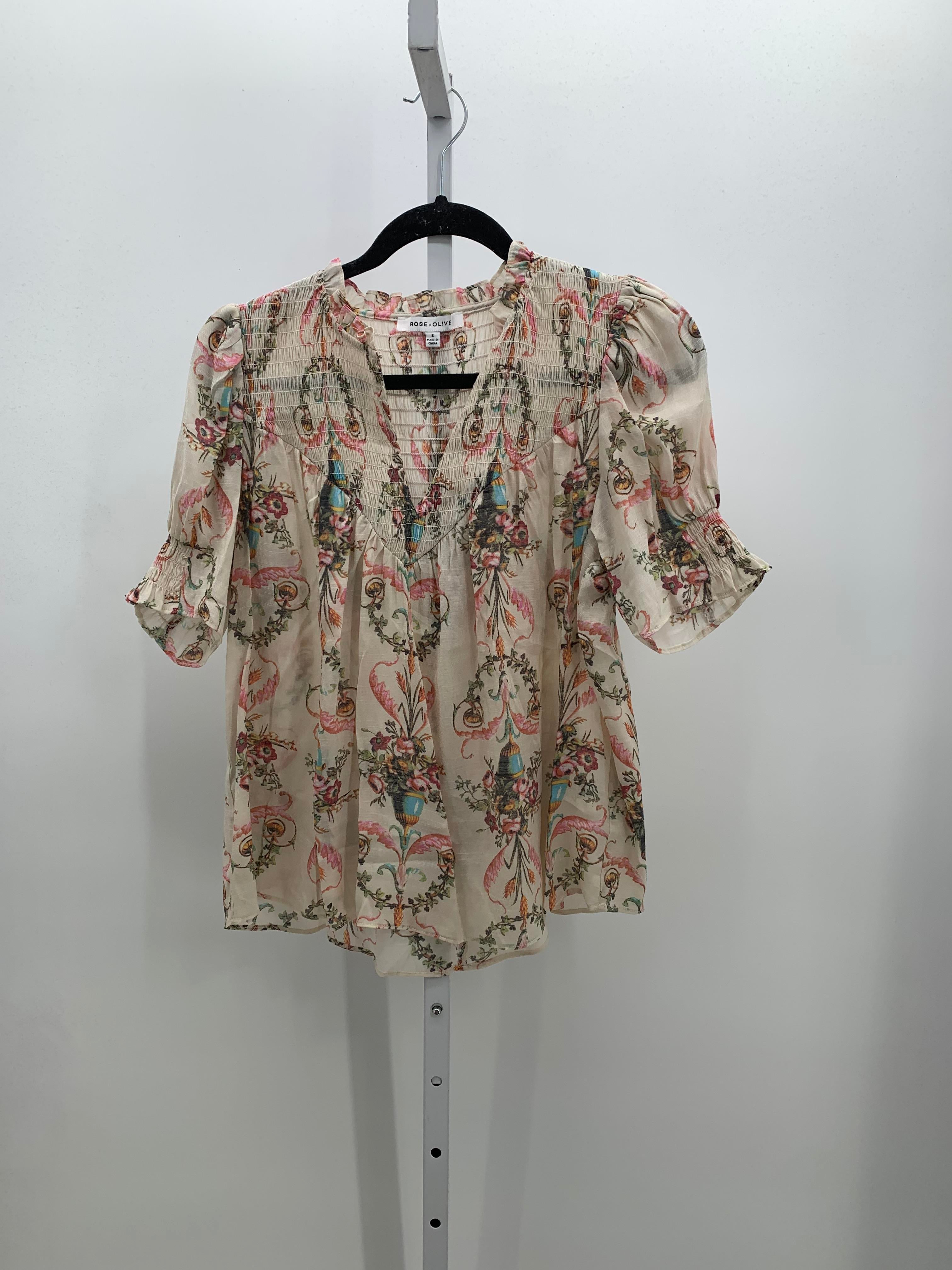 Rose & Olive Size Small Misses Short Sleeve Shirt
