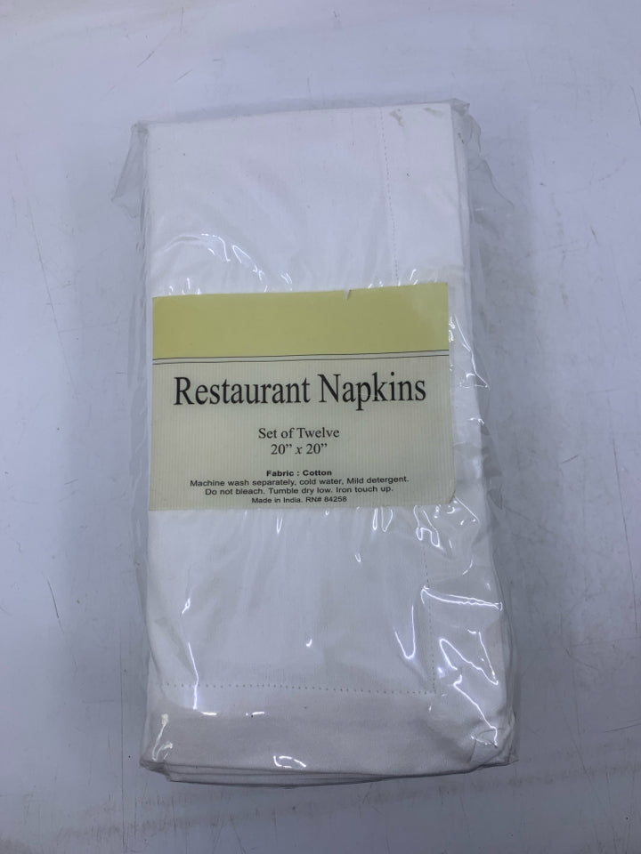 12 RESTAURANT NAPKINS.