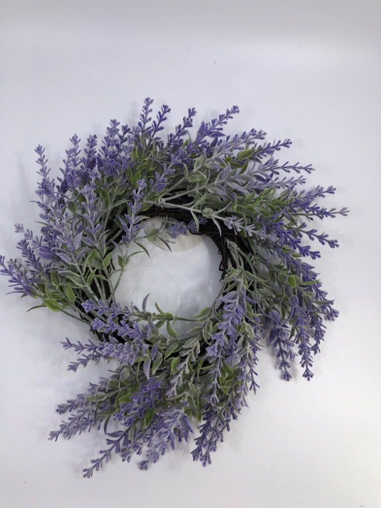FAUX LAVENDER MINI WREATH.