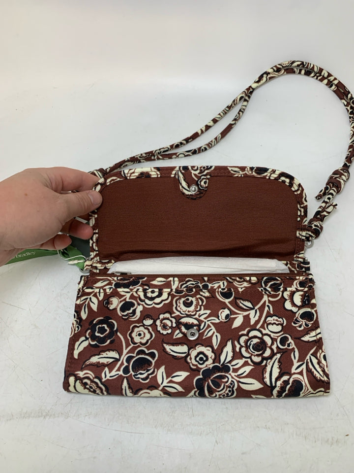 Vera Bradley Wildwood Wallet Crossbody in Bubbly Flowers Cinnamon- NWT