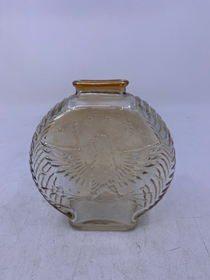 CIRCLE IRIDESCENT GLASS EMBOSSED EAGLE.