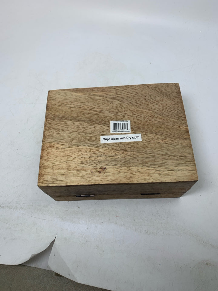 SMALLER WOOD BOX W/ SPARKLE MONOGRAM "J" JEWELRY BOX.