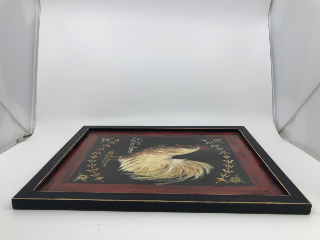 LE CHARTICLEER ROOSTER FRAMED WALL ART.