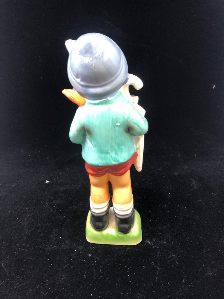 VTG BOY WITH UMBRELLA FIGURINE.