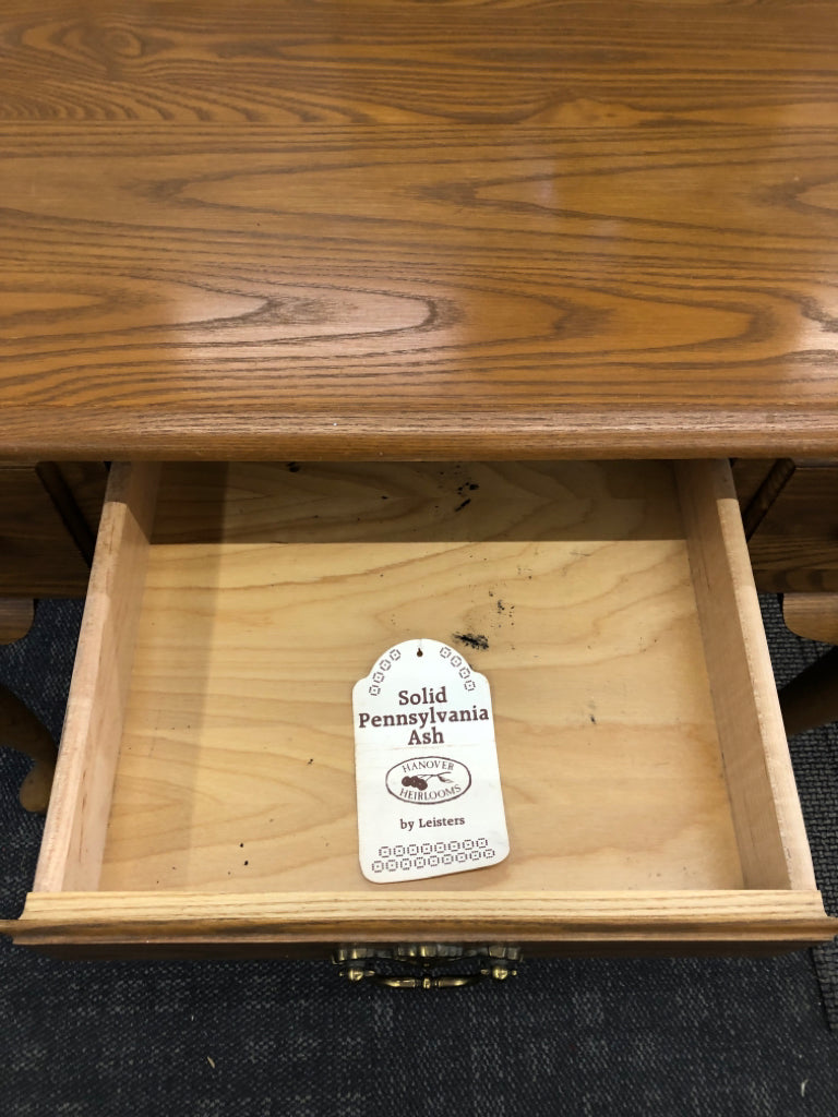 WOOD SOFA/ CONSOLE TABLE W/ DRAWER.