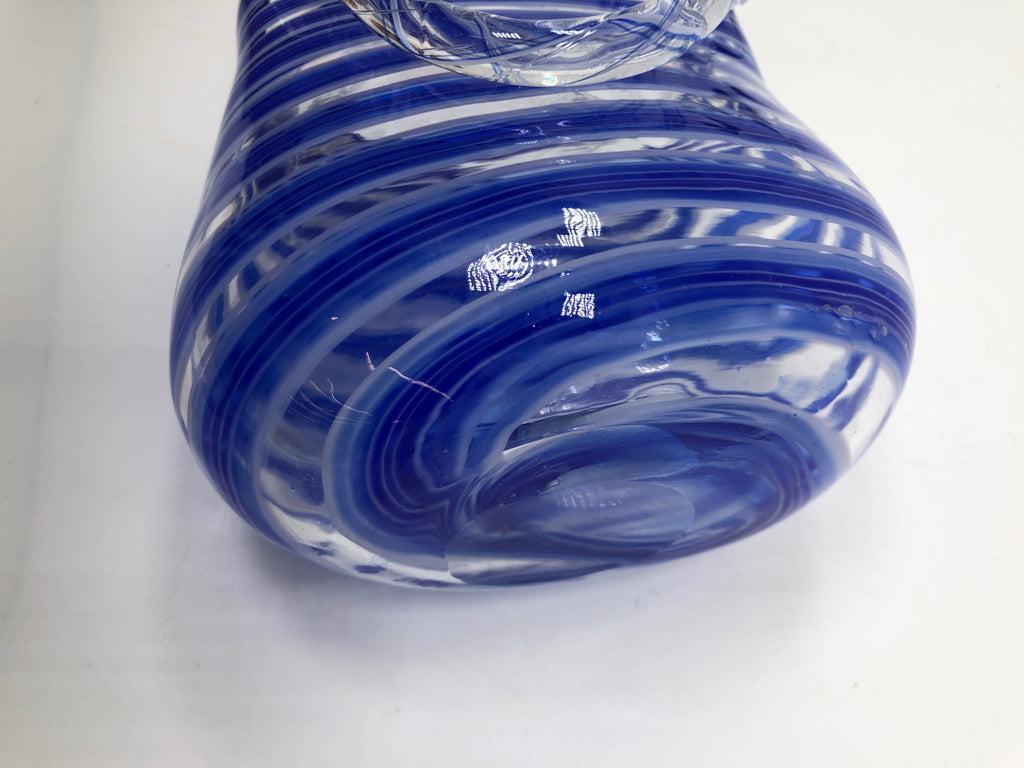 BLUE STRIPED GLASS PURSE.