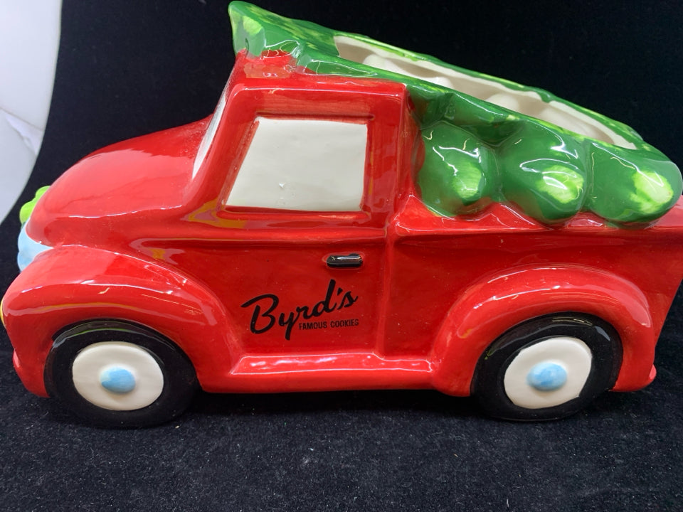 RED TRUCK, XMAS TREE COOKIE JAR.