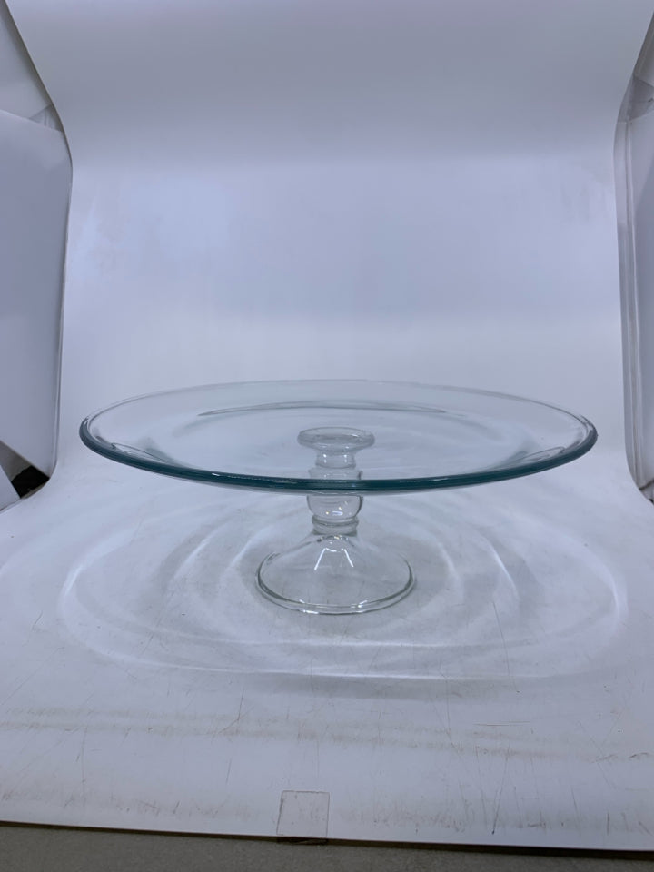 LARGE GLASS CAKE STAND.