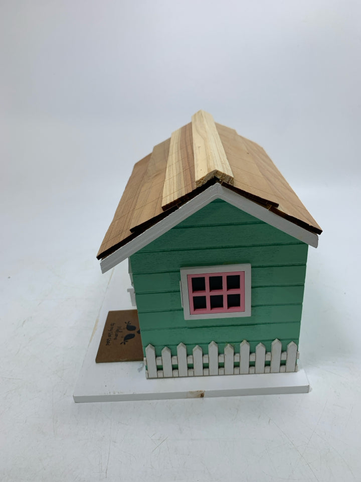 COLORFUL SHE SHED BIRD HOUSE.