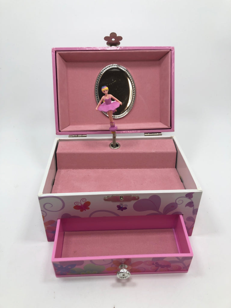 GLITTER FLOWER FAIRY JEWELRY MUSIC BOX.