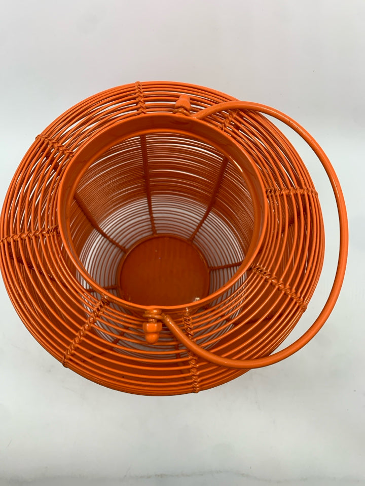 BRIGHT ORANGE CANDLE LANTERN.