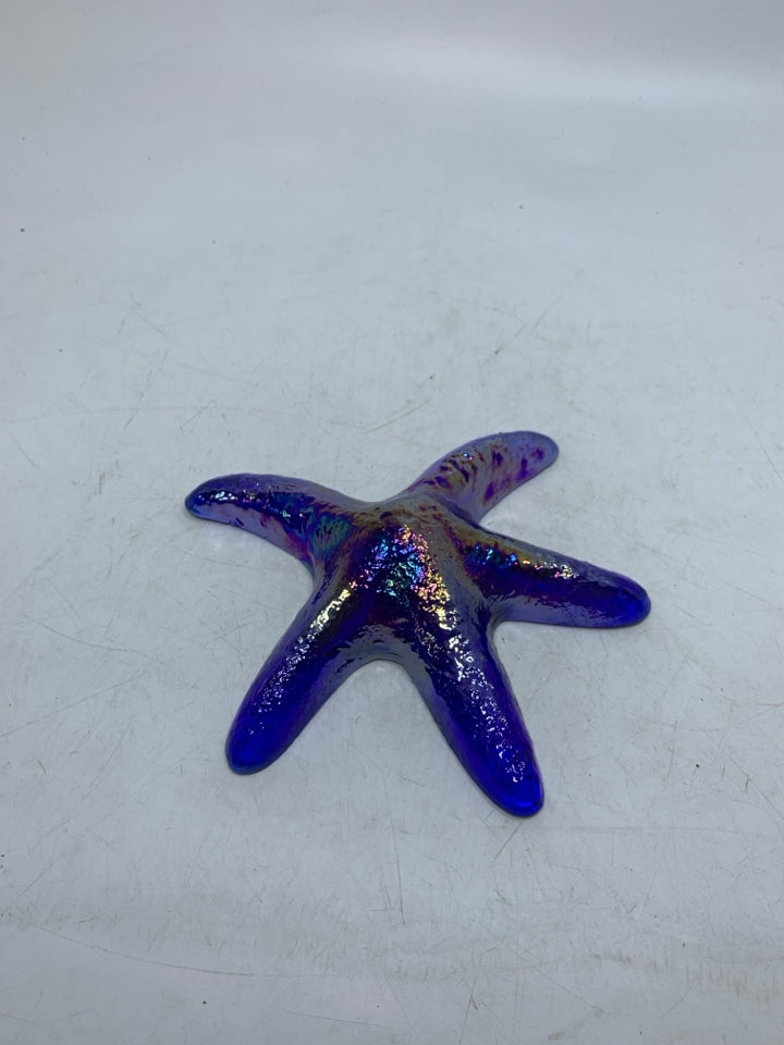 GLASS STARFISH OIL SLIK PAPERWEIGHT.