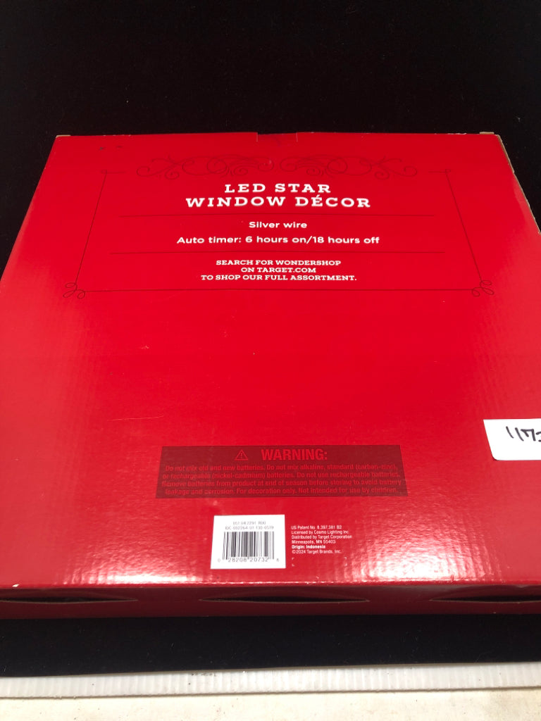 NIB LED STAR WINDOW DECOR.