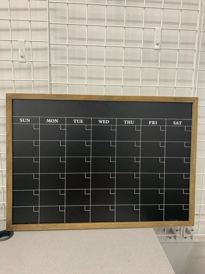 FRAMED CHALKBOARD CALENDAR WALL HANGING.