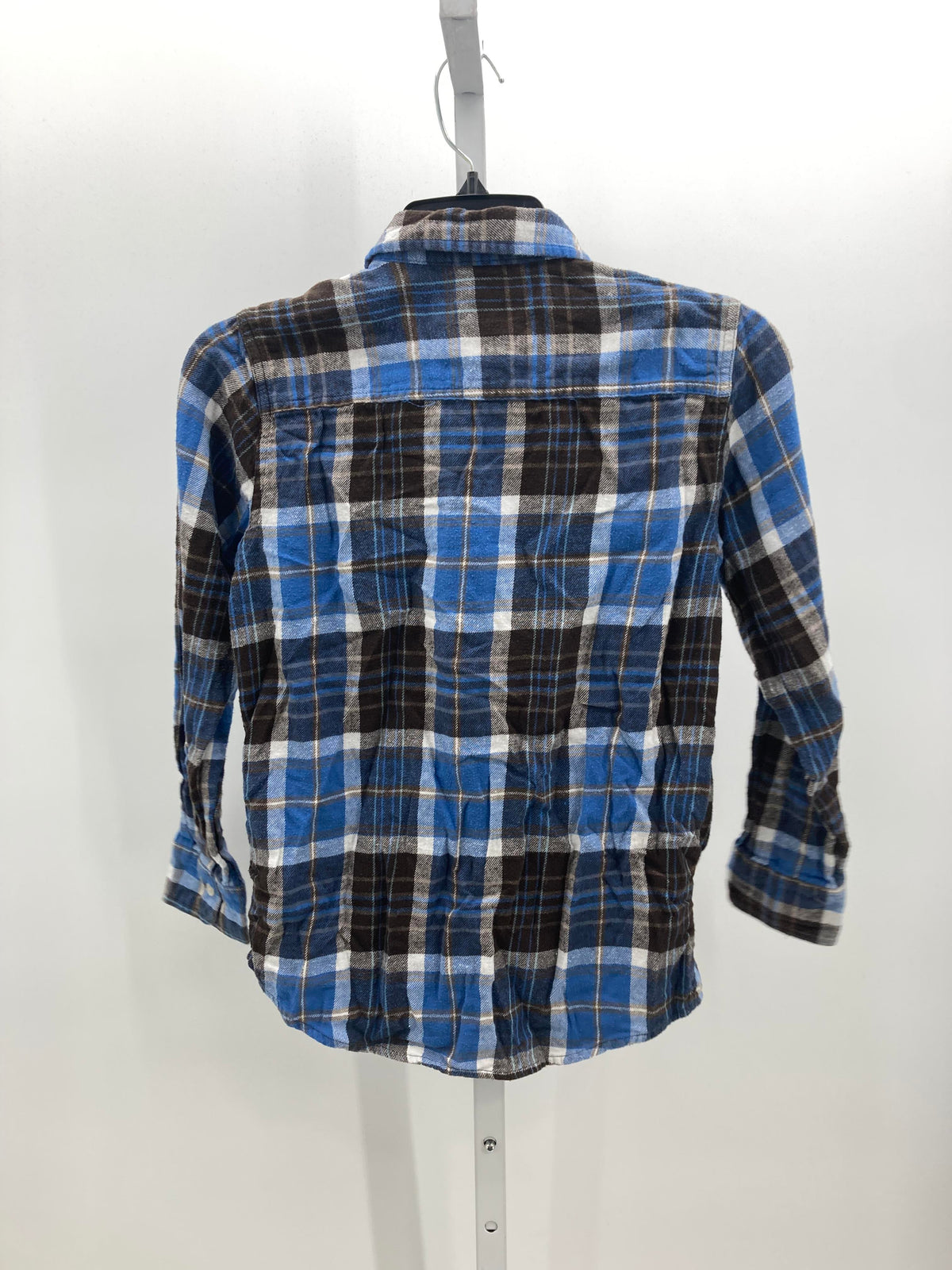 BLUE PLAID FLANNEL BUTTON DOWN- SIZE MEDIUM