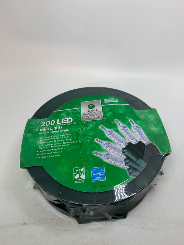 NIP 2OO MINI LED COOK WHITE STRING LIGHTS.