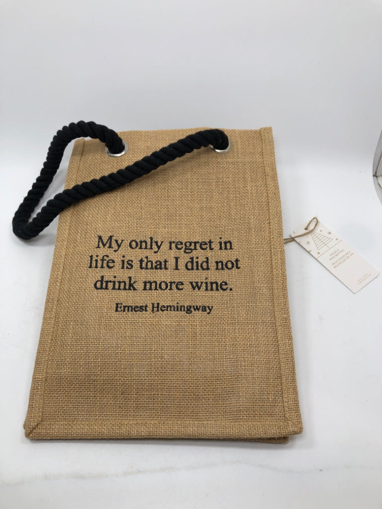 NWT 34TH & PINE WINE BAG.