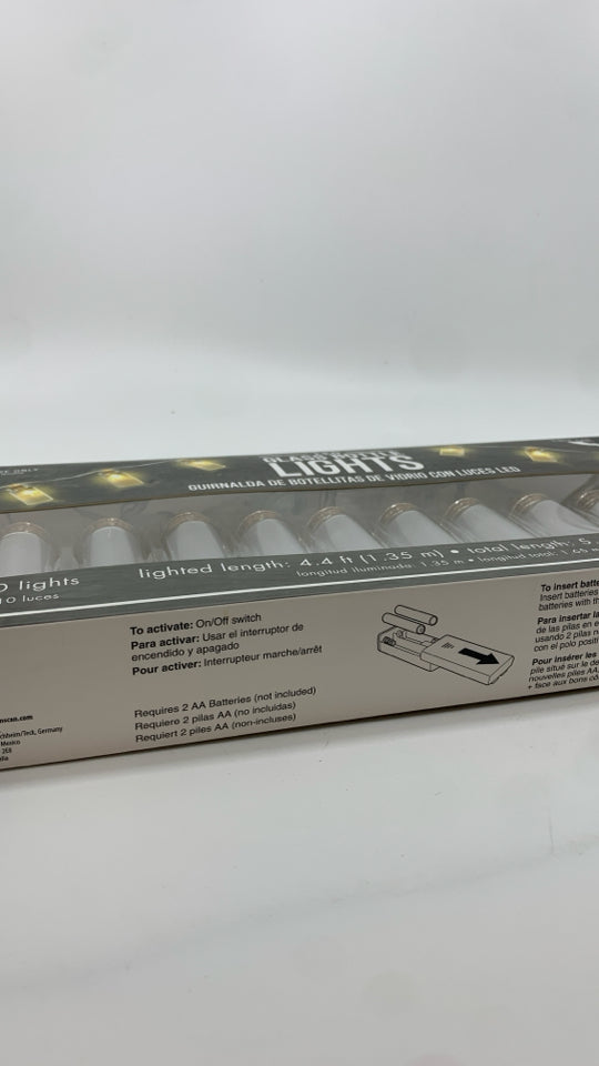 NIB LED GLASS BOTTLE STRING LIGHTS.