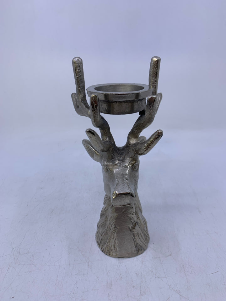 STAG/ DEER METAL TEA LIGHT HOLDER.