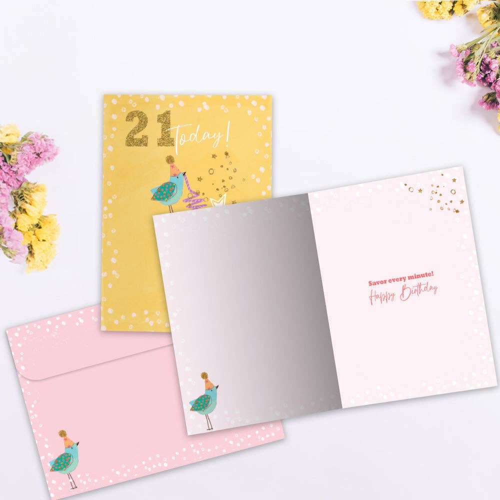 Savoring 21 Milestone, Birthday Card